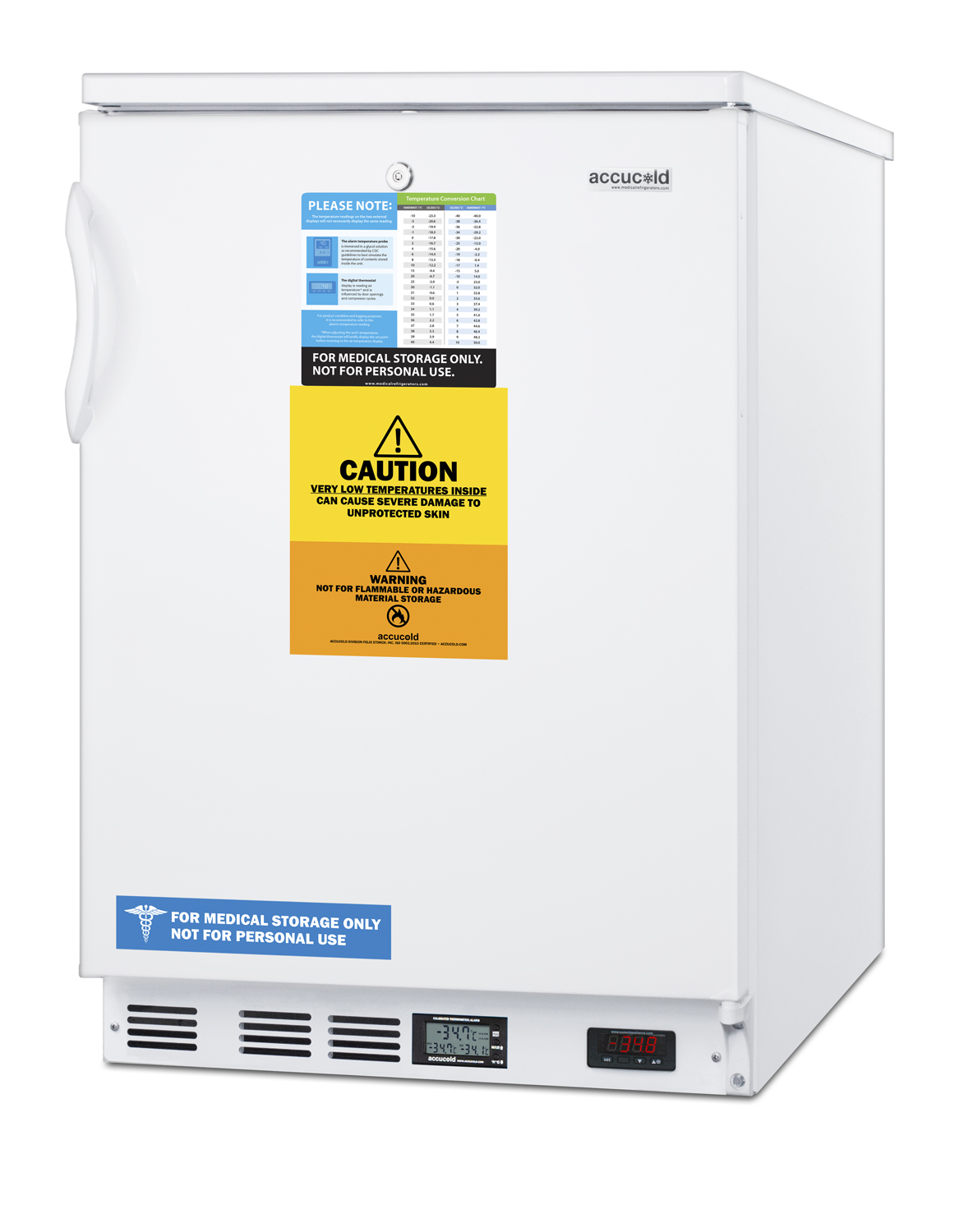 Built-in undercounter laboratory freezer capable of -35 C (-31 F) operation